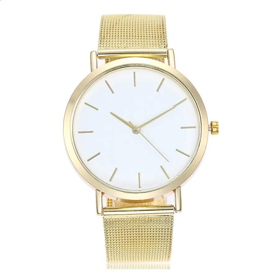 Sleek Metal Mesh Band Watch