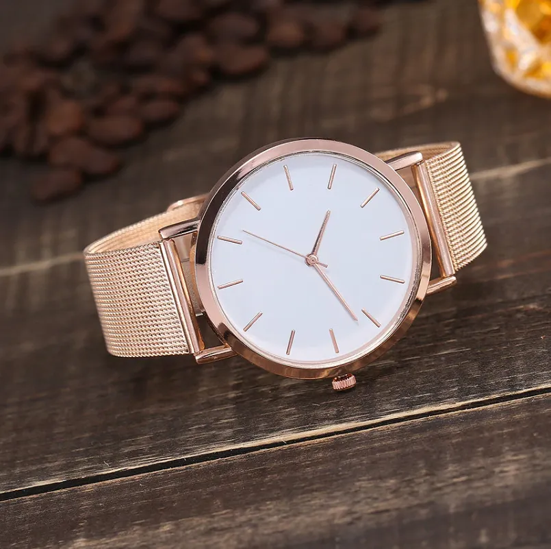 Sleek Metal Mesh Band Watch