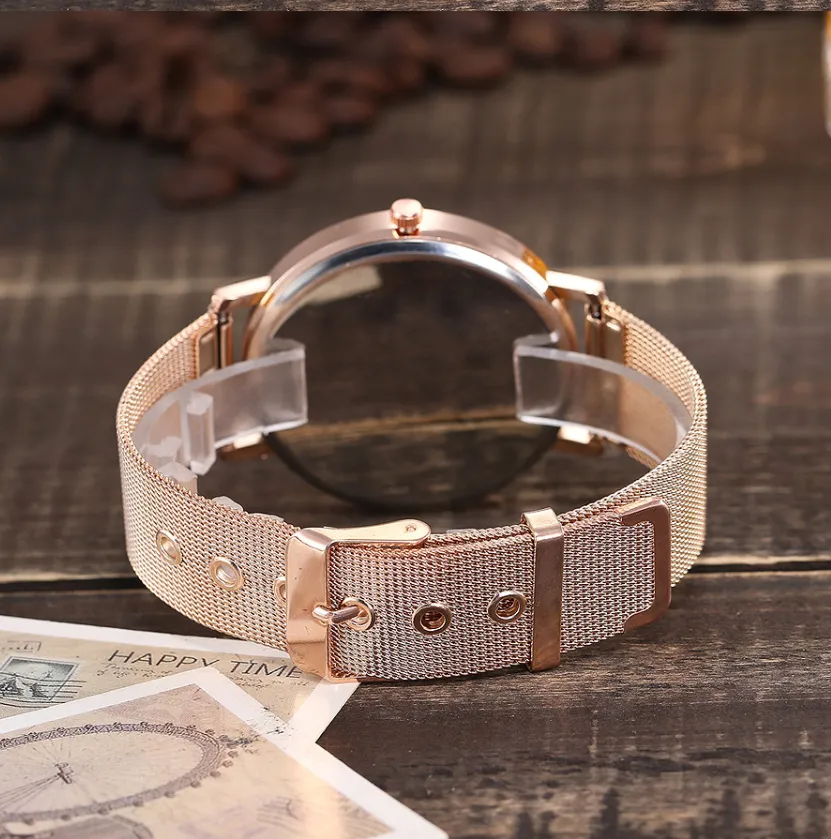 Sleek Metal Mesh Band Watch