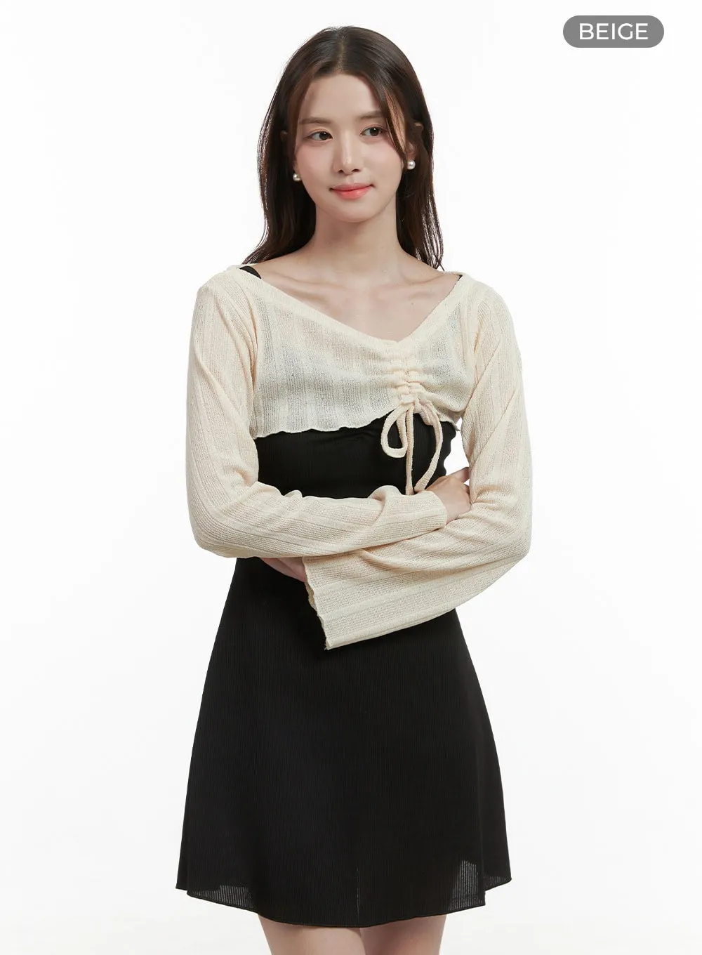 Sleek Shirred Sleeve Blouse OS416