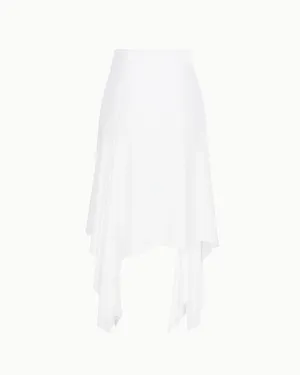 Sleek Stretch Asymmetrical Skirt | Bright White