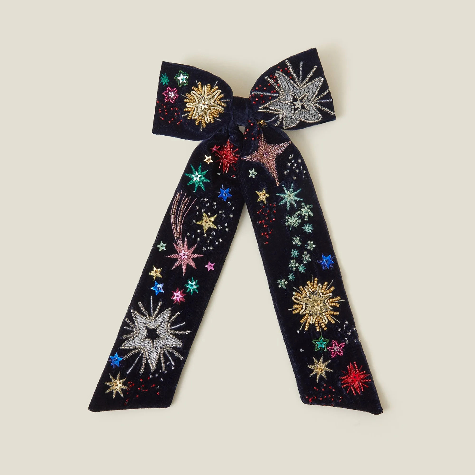 Star Embellished Bow Hair Clip