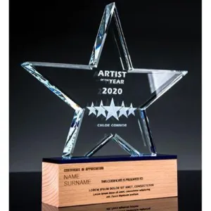 Star Wooden Crystal Awards