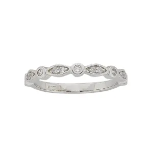 Sterling Silver Bezel Set Cubic Zirconia Stackable Ring