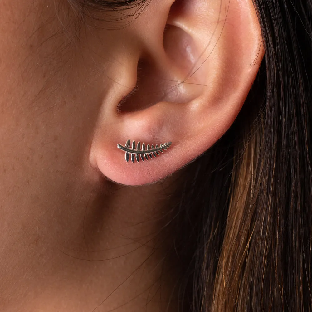 Sterling Silver Fern Earrings