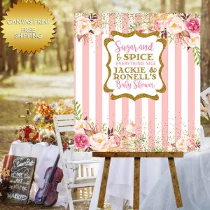 Sugar and Spice Birthday Party Canvas Welcome Sign