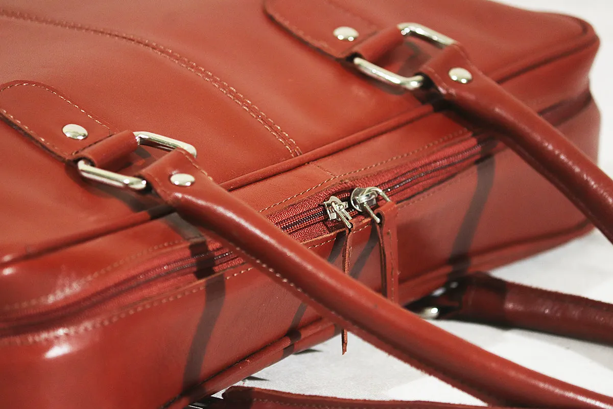 Tan Laptop Bag - Genuine Leather Office Laptop Bag for Men