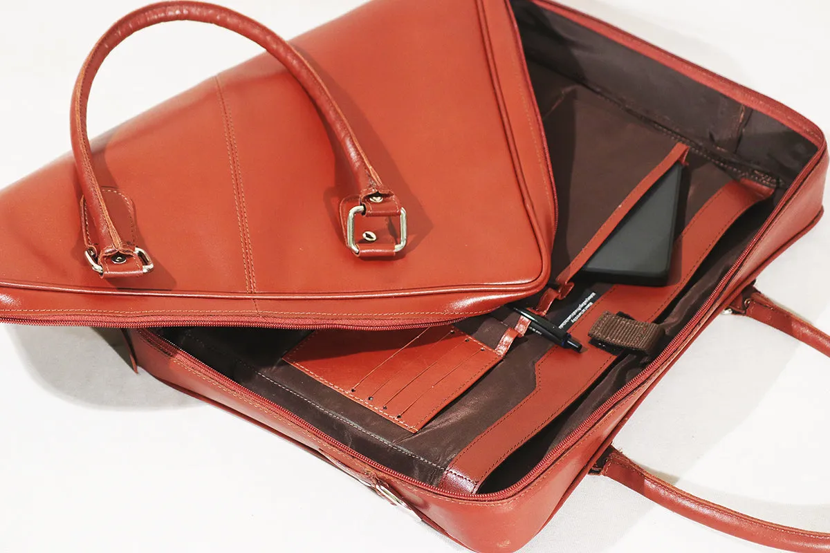 Tan Laptop Bag - Genuine Leather Office Laptop Bag for Men