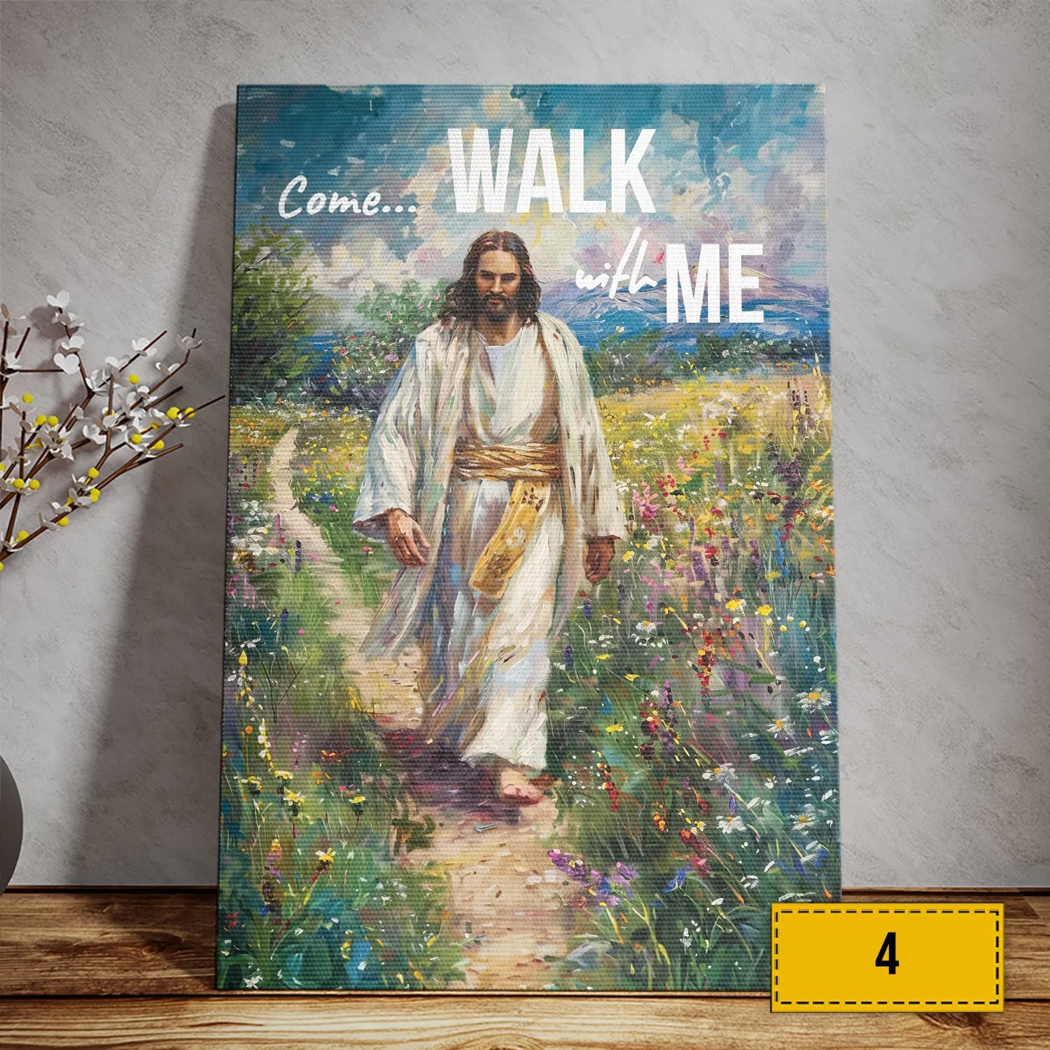 Teesdily | Jesus Come Walk With Me Poster, Walking With Jesus Poster, Walk With Christ Poster, God Art Painting Print, Religious Poster Canvas