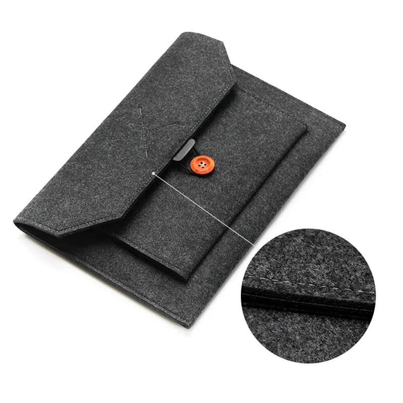 The Buttoned Wool Laptop Sleeve 15-inch