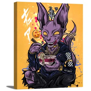 The Destroyer Eating Ramen Canvas Wall Art