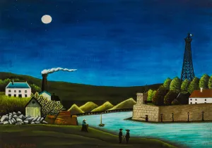 The Seine at Sureness - Painted by Henri Rousseau- Circa. 1925. High Quality Polyester Cotton Canvas Print. Ready to be Framed or Mounted. Available in 3 Sizes - Small - Medium or Large.