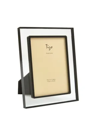 Tizo Acrylic Lucite Picture Frame in Clear with Black Border - 4 x 6