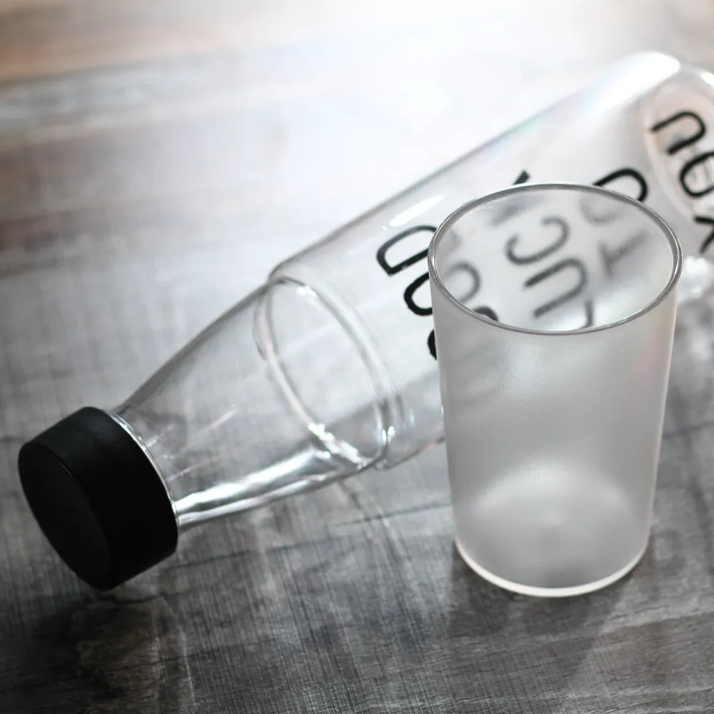 Transparent Plastic Water Bottle with Cup