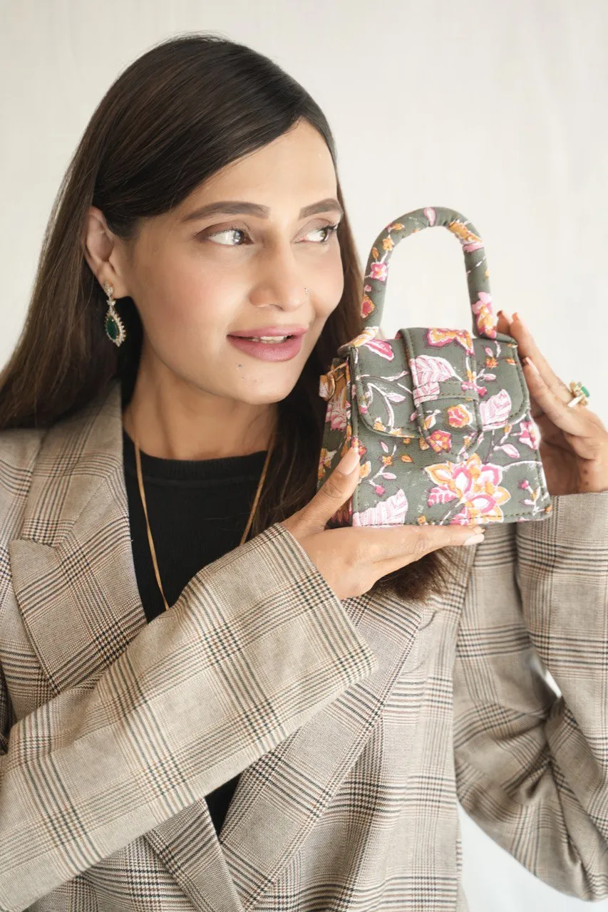 Tropical Green Blockprinted Chiq Bag
