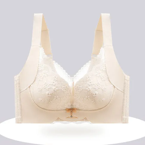 Underwear women's push-up thin cup comfortable and breathable wire-free sexy lace bra adjustable top support bra