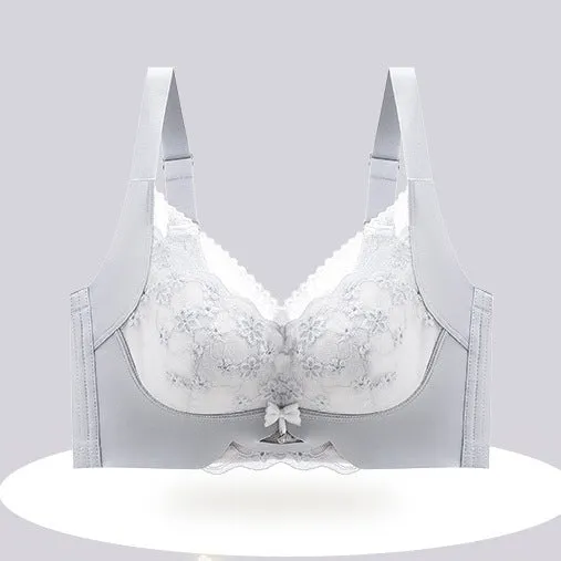 Underwear women's push-up thin cup comfortable and breathable wire-free sexy lace bra adjustable top support bra