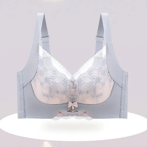 Underwear women's push-up thin cup comfortable and breathable wire-free sexy lace bra adjustable top support bra