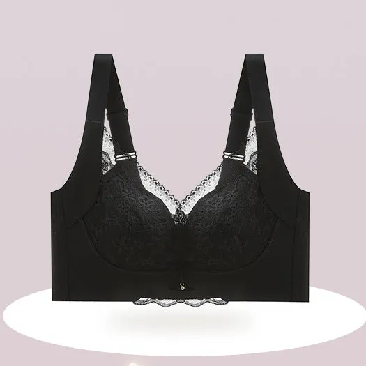 Underwear women's push-up thin cup comfortable and breathable wire-free sexy lace bra adjustable top support bra