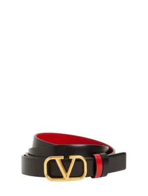 Valentino Garavani   2cm Reversible V Logo leather belt 