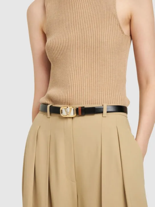 Valentino Garavani   2cm Reversible V Logo leather belt 