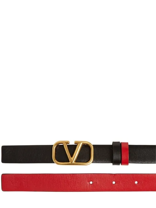 Valentino Garavani   2cm Reversible V Logo leather belt 