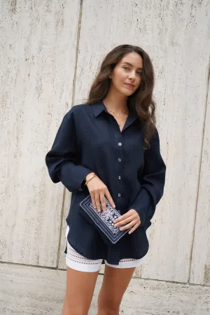 Varvara Mini Cross-body Bag in Night Blue