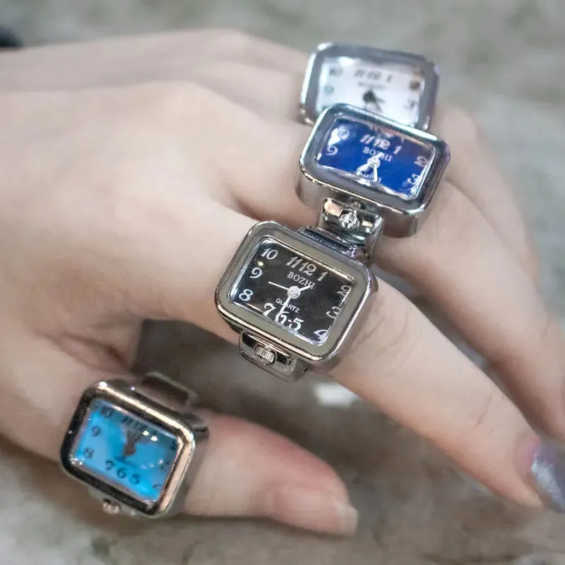 Vintage Punk Finger Watch Couple Rings