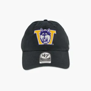Washington Huskies Classic Throwback Black Clean Up Adjustable Hat