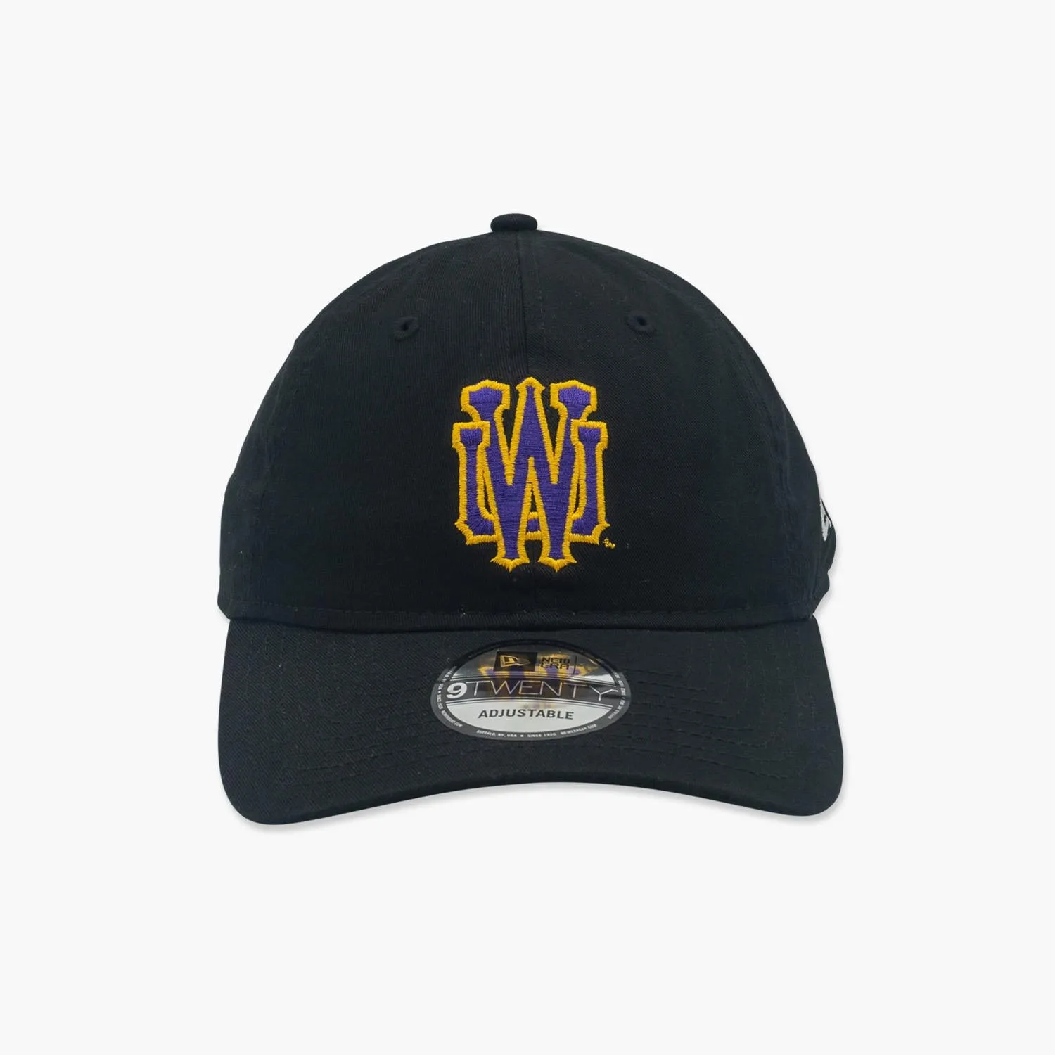 Washington Huskies Interlock "W" Black Adjustable Hat