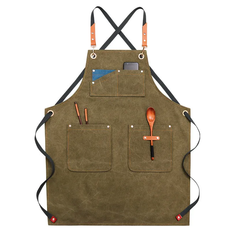 Waxed Waterproof Canvas Aprons with Pockets 1936