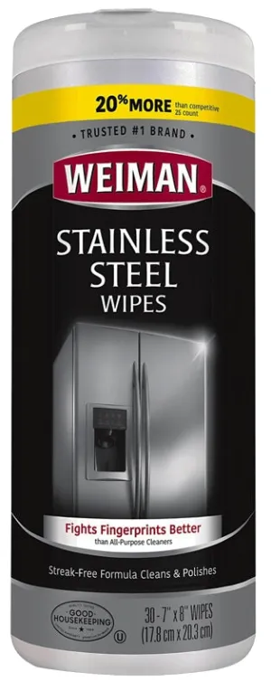Weiman 92 Stainless Steel Wipes, 8 in L, 7 in W, Fresh :EA: QUANTITY: 4