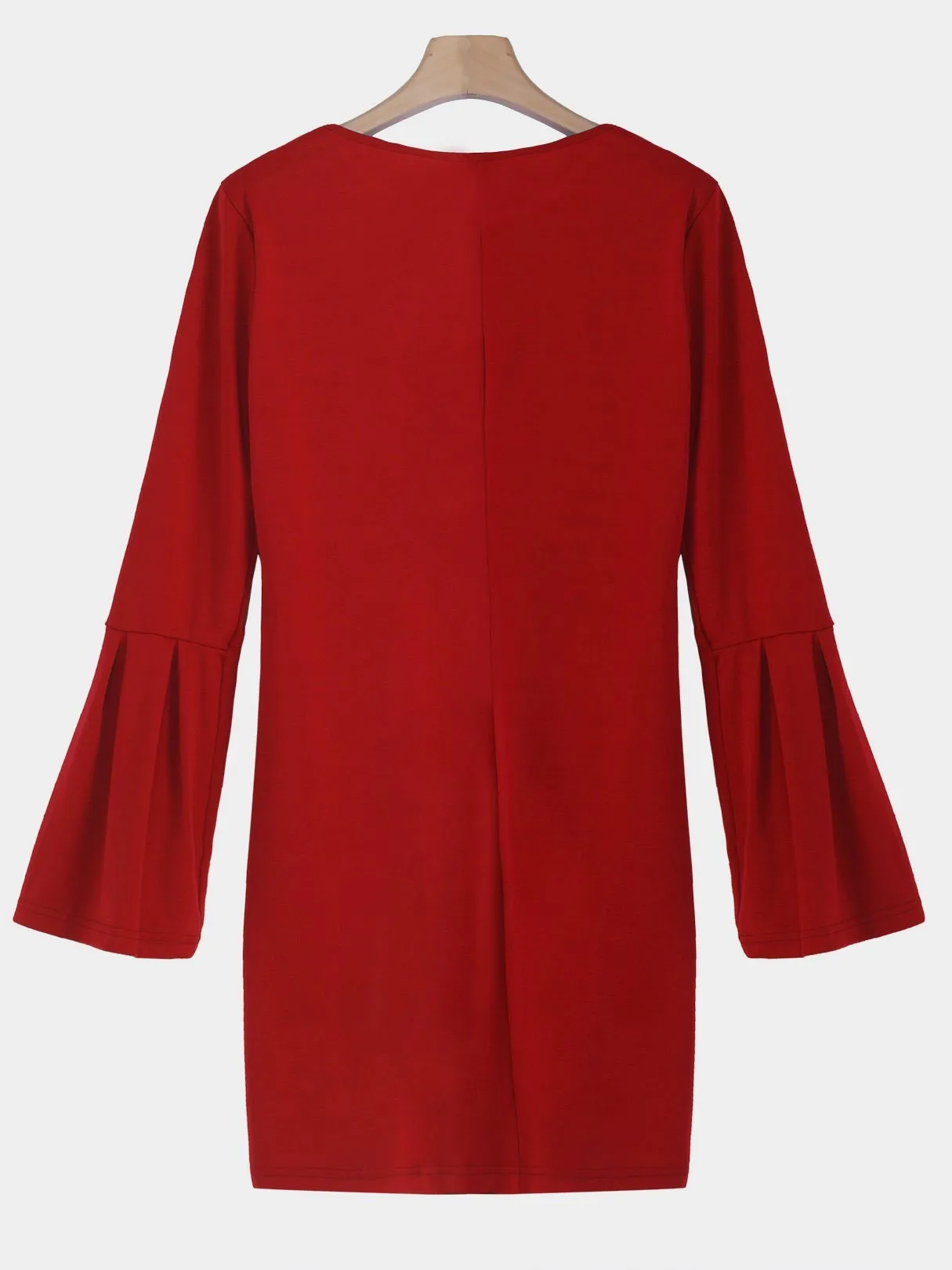 Wholesale Round Neck Plain Red Mini Dress