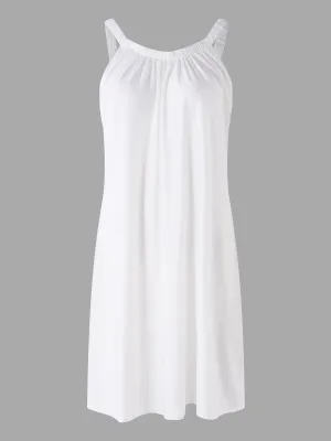 Wholesale Round Neck Sleeveless Plain Spaghetti Strap Mini Dress