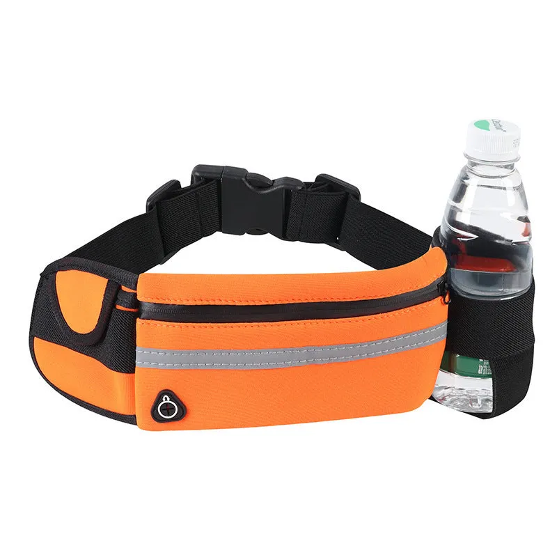 Wholesale Silk screen printing outdoor sports waist bag mobile phone running belt multifunctional men and women invisible water bottle bag