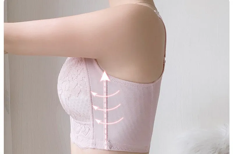 Women's thin bra with big breasts, slimming and small breasts, full cup, no steel ring, bra, large size tube top
