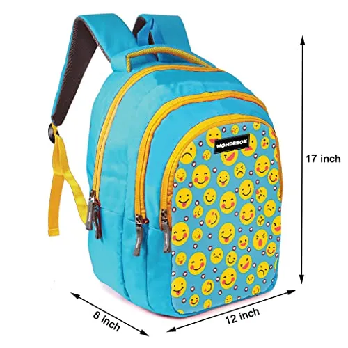 WONDRBOX Emoji School Bag For Boys and Girls Age 8 and above