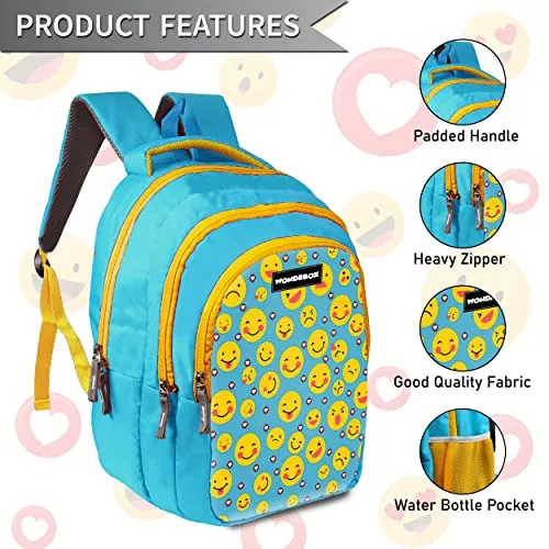 WONDRBOX Emoji School Bag For Boys and Girls Age 8 and above