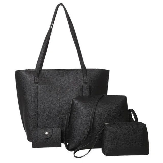 Xiniu women bags set 4 pcs Tote leather women bag small Crossbody bags bolsa feminina Dropshipping#6M