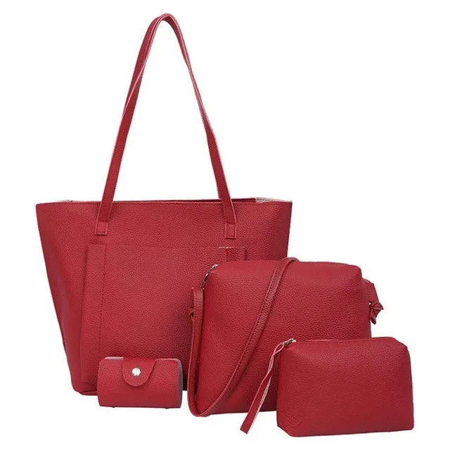 Xiniu women bags set 4 pcs Tote leather women bag small Crossbody bags bolsa feminina Dropshipping#6M