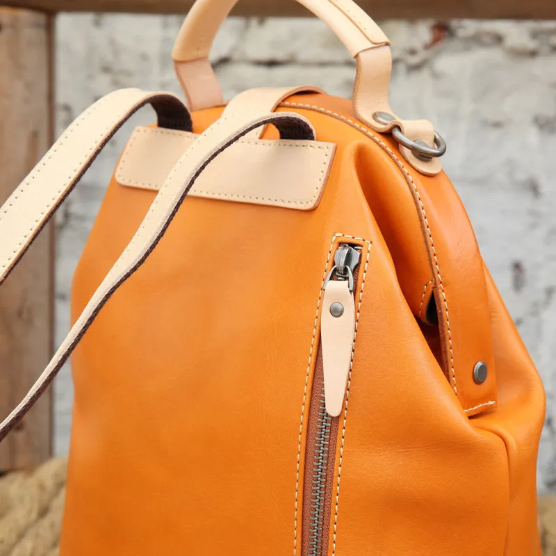YAAGLE Women Tanned Leather Mini Travel Backpack Tote YGBR6078