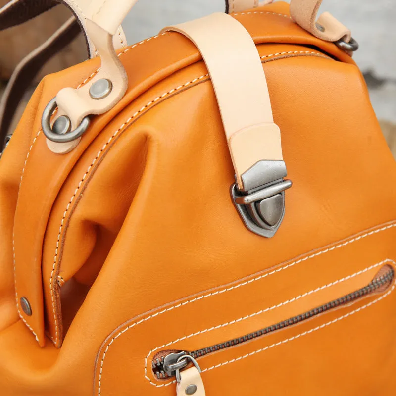 YAAGLE Women Tanned Leather Mini Travel Backpack Tote YGBR6078