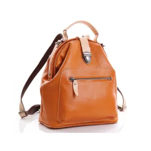 YAAGLE Women Tanned Leather Mini Travel Backpack Tote YGBR6078