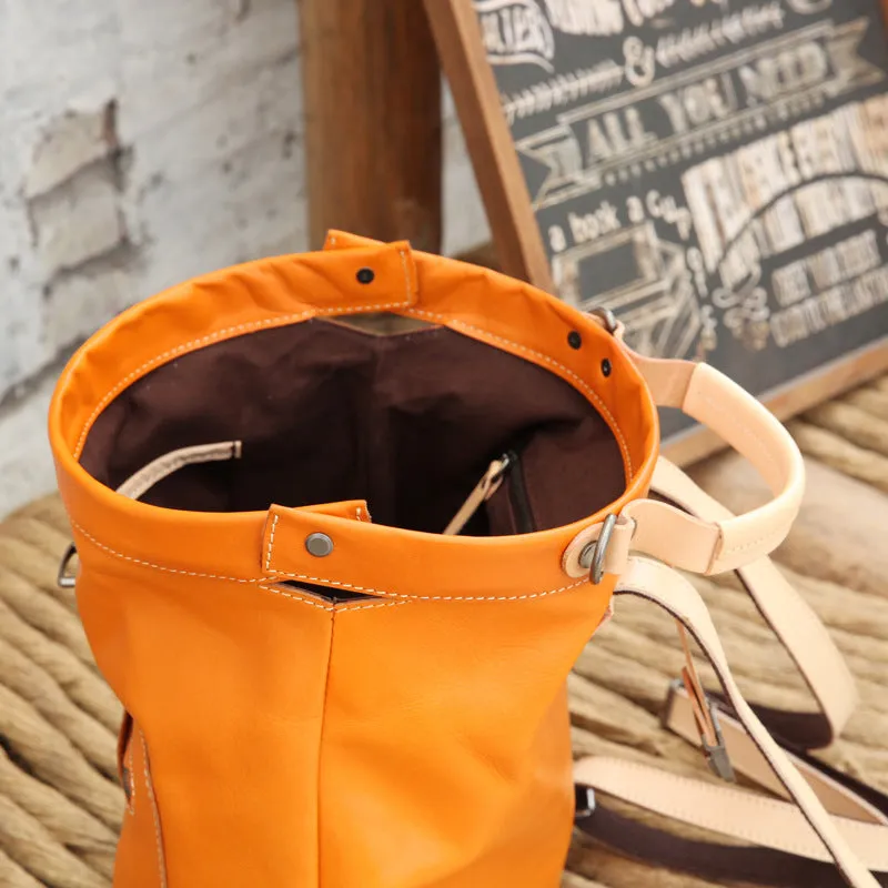 YAAGLE Women Tanned Leather Mini Travel Backpack Tote YGBR6078