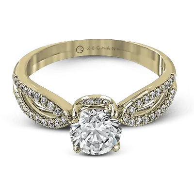 ZR738 Engagement Ring in 14k Gold with Diamonds