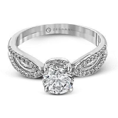ZR738 Engagement Ring in 14k Gold with Diamonds