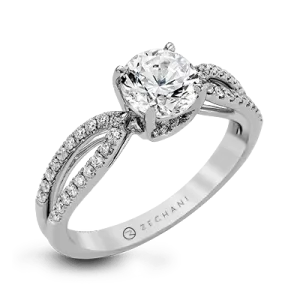 ZR738 Engagement Ring in 14k Gold with Diamonds