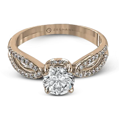 ZR738 Engagement Ring in 14k Gold with Diamonds